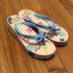 Kate space wedge platform flip flops